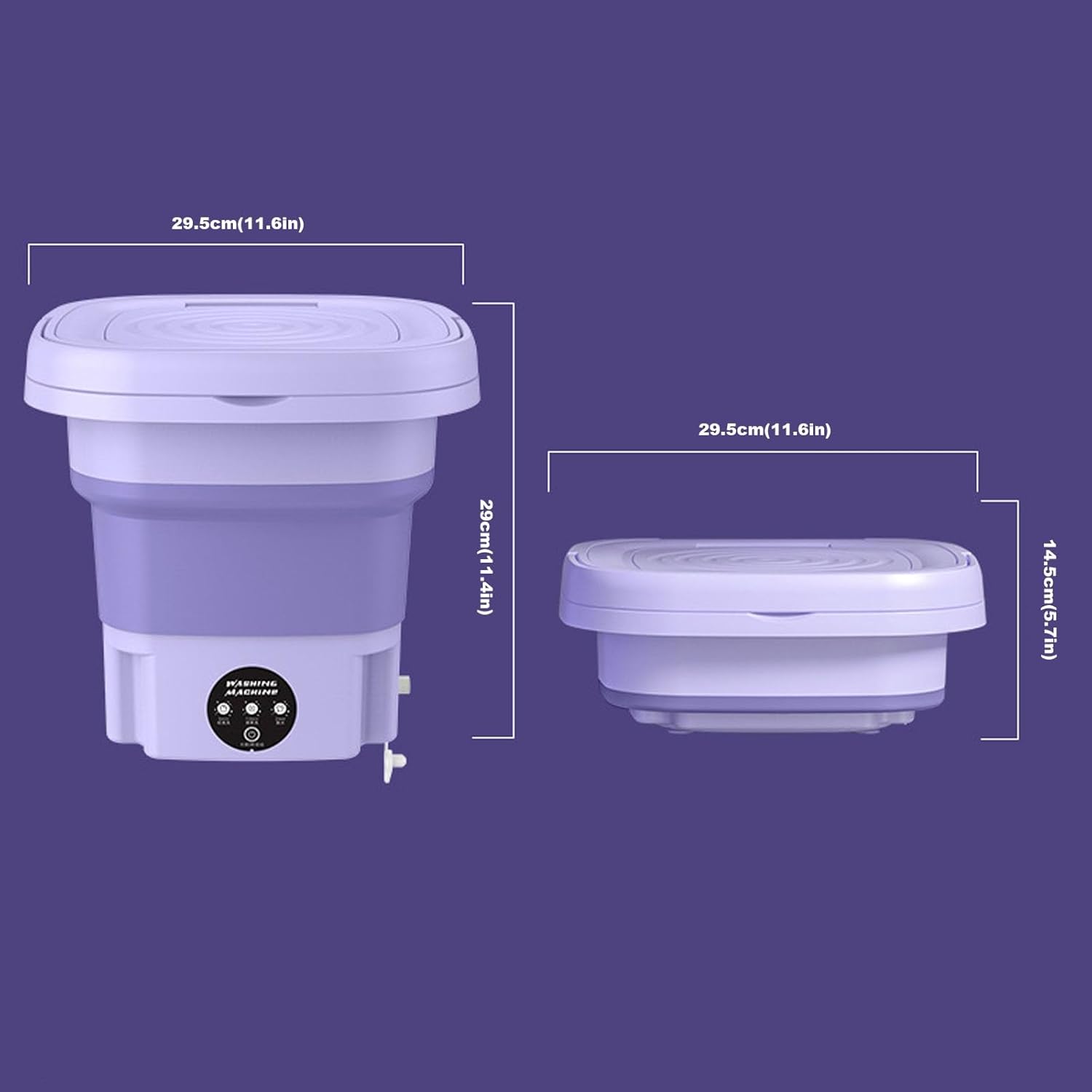 Portable Washing Machine, Large Capacity Mini Washing Machine, Three Modes, Foldable Deep Clean Semi-Automatic Washing Machine Suitable for Washing Small Clothes, Baby Clothes, Underwear, Socks ( Colo