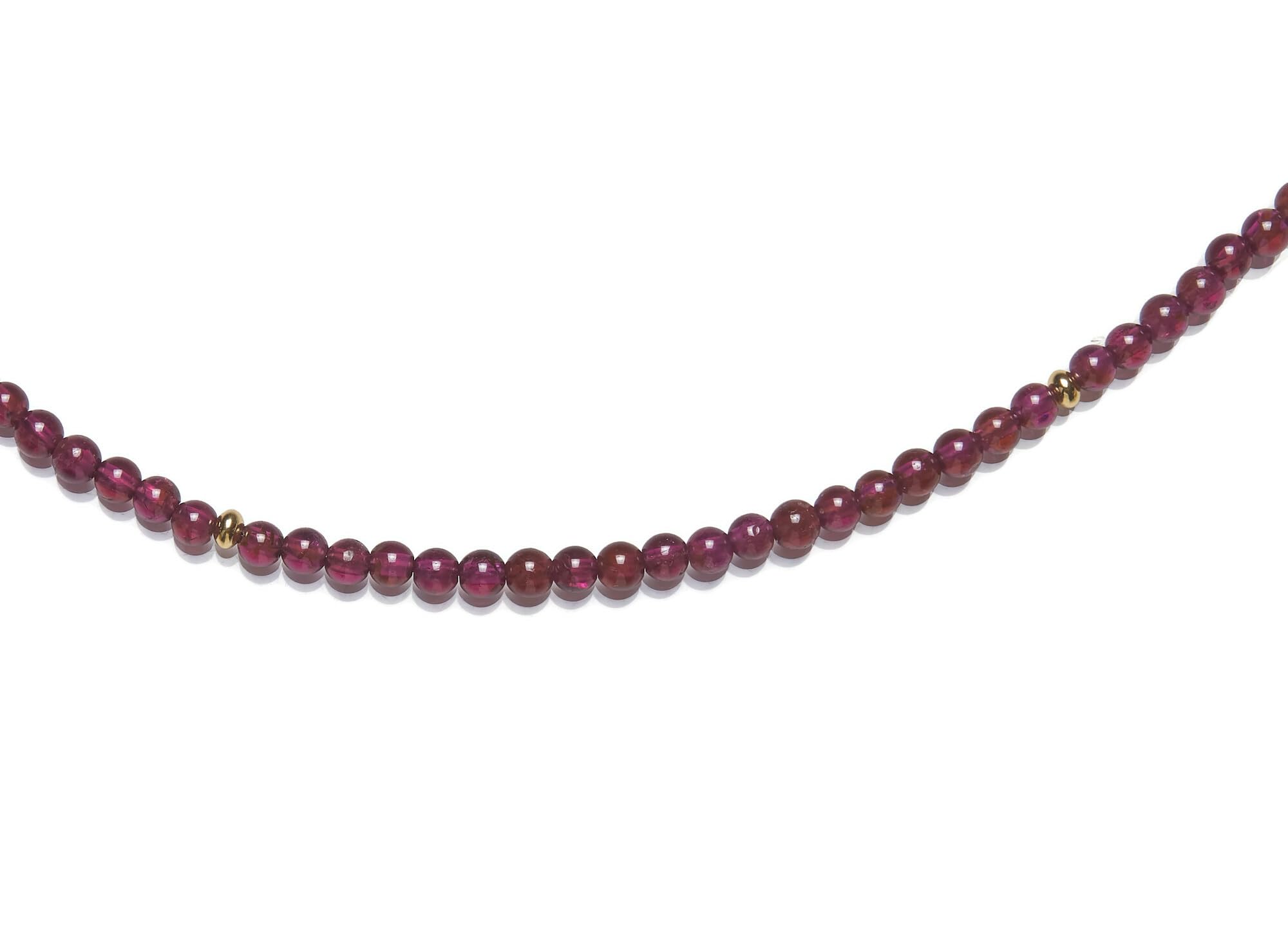 Granat Kette - Rhodolith Kette - Halskette - 925 Silber vergoldet