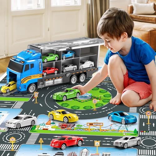 image for NIPLOOOW Toddler Boys Toys for 3 4 5 6 Years Old, Truck Vehicle Set wi