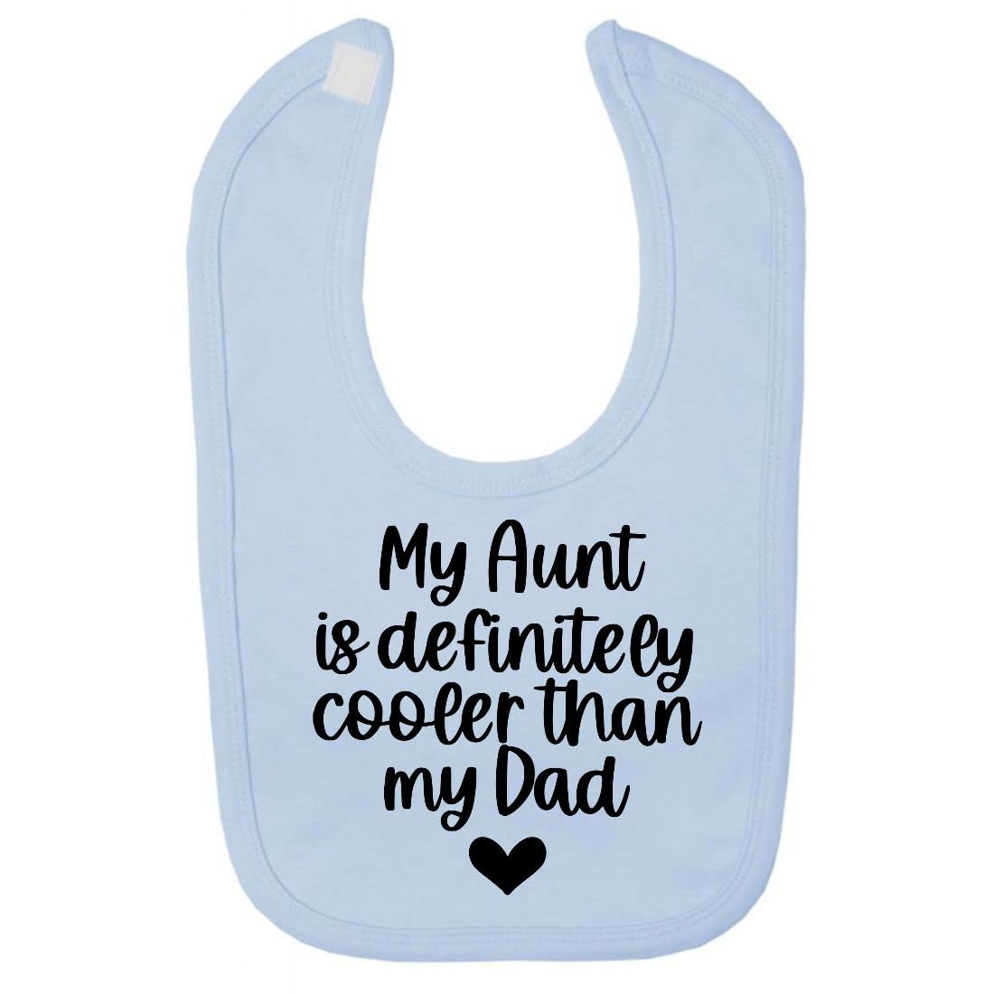 Miammo My Aunt is definitely cooler than my Dad (style two heart) [BBY6] cotton baby bib - Pastel Blue
