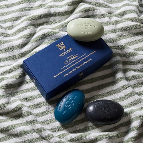 Image of Caswell-Massey Men's Bar Soap Gift Set - Newport, Oaire & Greenbriar - Moisturizing Triple-Milled Body Wash Bars for All Skin Types, Plant-Based & Essential Oils Formula, Made in USA, 3 x 5.8 oz