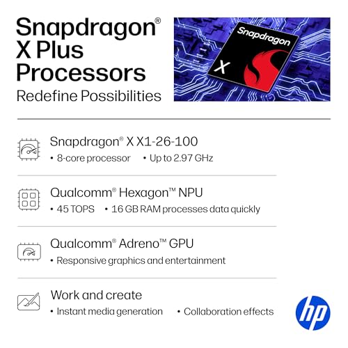 HP OmniBook 5 16 inch Next Gen AI PC, 2K Display, Snapdragon X X1-26-100, 16 GB RAM, 512 GB SSD, Qualcomm Adreno GPU, Windows 11 Home, Glacier Silver, 16-fb0299nr - image 8