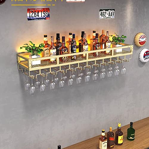 Meuble de bar mural doré pour ranger verres et bouteilles - 4
