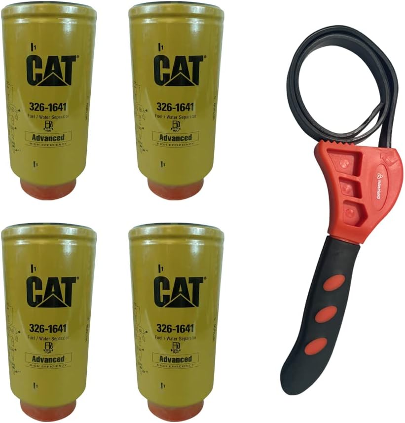 Caterpillar 326-1641 Fuel Water Separator Advanced High Efficiency w/IHD Strap Wrench Bundle (1)
