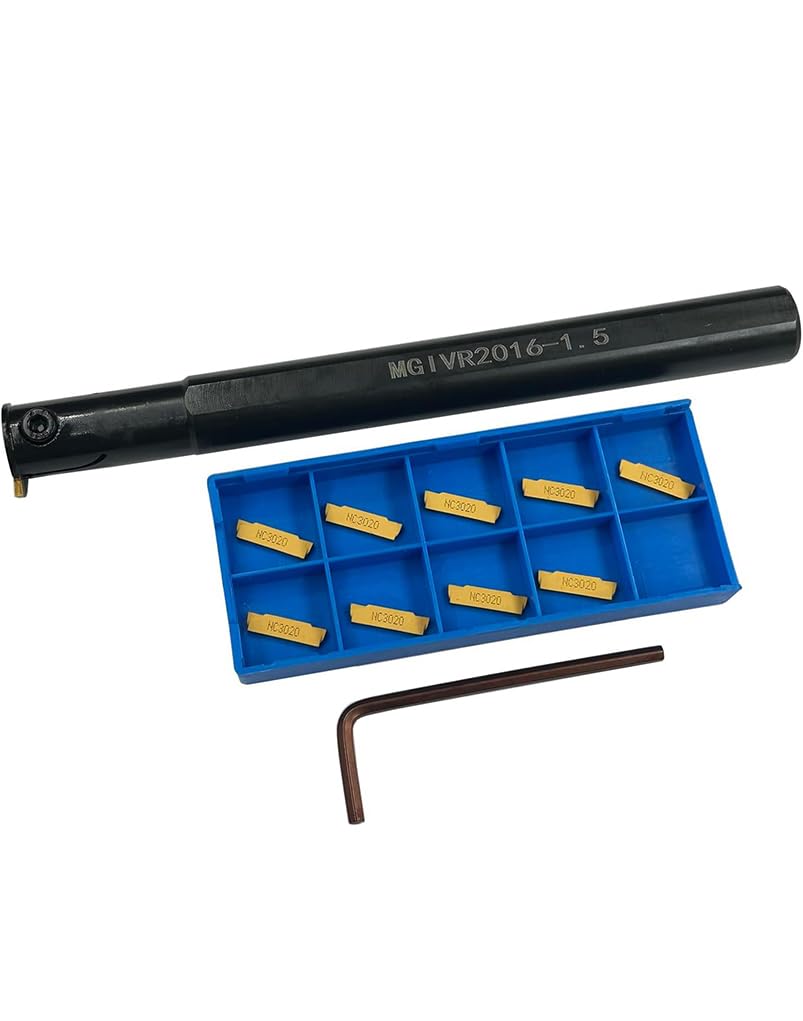 5/8" Portaherramientas para ranurado de agujeros internos MGIVR2016-1.5 Herramientas de ranurado y 11 piezas MGMN150 de 1.5 mm Hoja de corte de carburo.