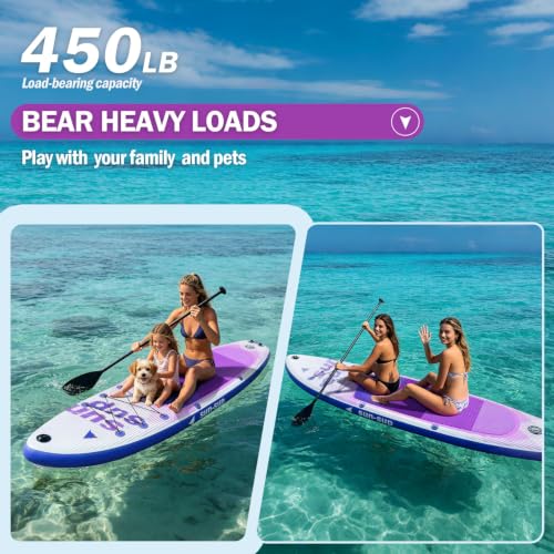 Image of Inflatable Stand Up Paddle Board Extra Wide SUP Board with Removable Fin with Premium SUP Paddle Board Accessories, Wide Stable Design, Non-Slip Comfort Deck for Youth & Adults