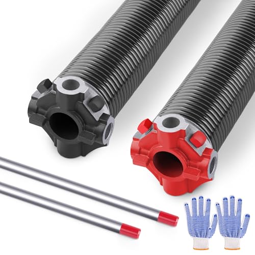 GarageSpringF2C One Pair of 2 inch Garage Door Torsion Springs Set, Upgrade Electrophoretic Coated Garage Spring Replacement Kit,with Winding Bars - Size 207x2x22