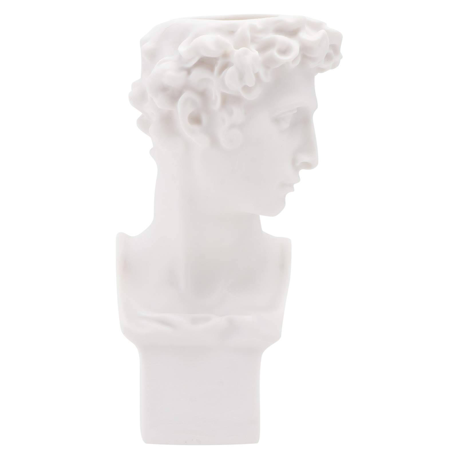 Happyyami 1 Pc Maceta De Flores De Réplica De Estatuilla De Escultura Maceta De Cara Seco Macetas De Bonsai Jarrón De Cabeza Retro Estatuas Griegas Hombre Rostro Florero Resina