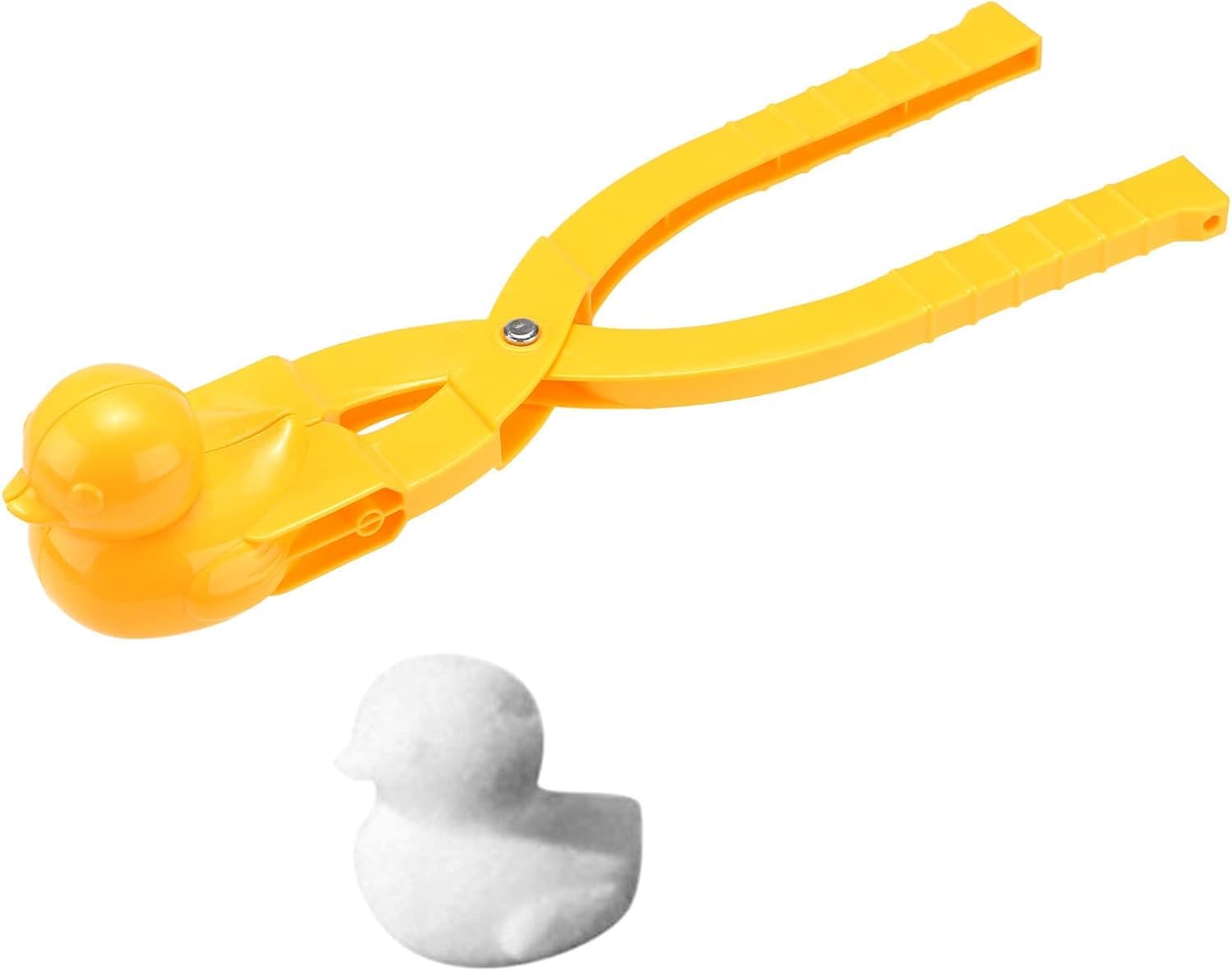 KASTWAVE Snowball Maker Toys, Game Clip Spherical Duck Snowman Heart Snowball Maker Snow Ball Clip Sand Mold Tool Beach Sand Toy Fun Winter for Outdoor Snow Toy Fight for Snow Fight (Yellow)