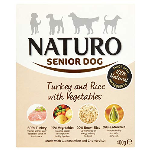 Naturo Senior Dog Food, Turkey and Rice with Vegetables, 400g