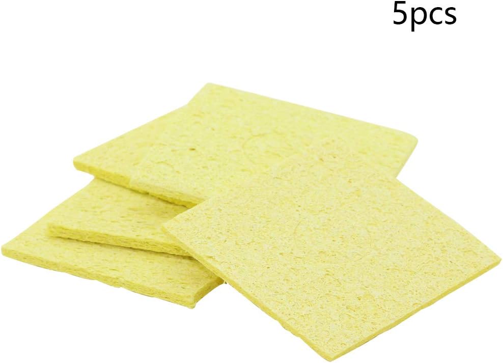 Utoolmart 5pcs Soldering Iron Cleaning Sponge 2.4“ x 2.4” Square Welding Solder Tip Clean Pads Sponge Yellow