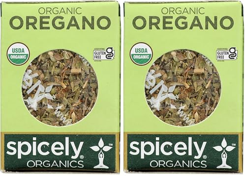 Spicely Organic Oregano 0.15 Ounce ecoBox Certified Gluten Free (Pack of 2)