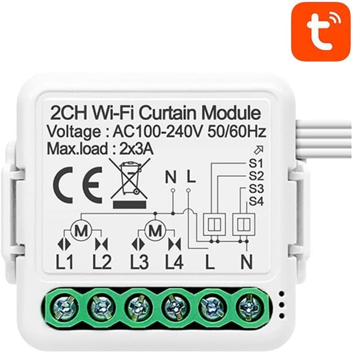 AVATTO N-CSM01-2 Smart Curtain Module Wiring Diagram