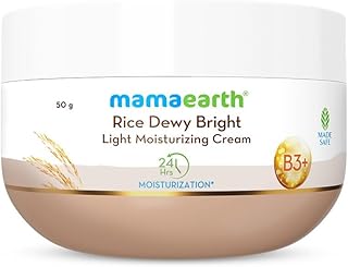 Mamaearth Rice Dewy Bright Light Moisturizing Cream with Rice Water & Niacinamide for Glass-Skin - 50 g | 24 Hrs Long-Last... Price In India