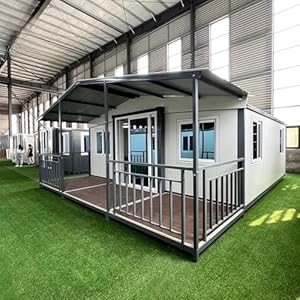 20FT/40FT Prefab Tiny Home to Live in for Adults Modular Expandable Container House 2 3 Bedroom Movable Foldable Tiny Home Kit with Bathroom & Kitchen for Living, Hotel, Backyard Guest Cottage Living