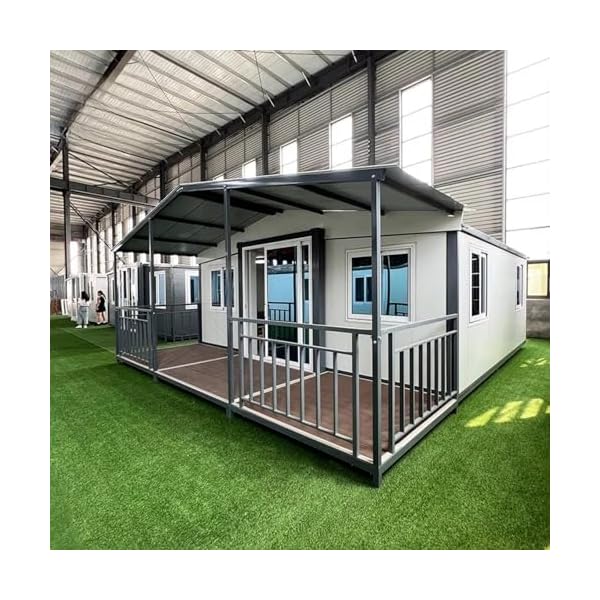 20FT/40FT Prefab Tiny Home to Live in for Adults Modular Expandable Container House 2 3 Bedroom Movable Foldable Tiny Home Kit with Bathroom & Kitchen for Living, Hotel, Backyard Guest Cottage Living