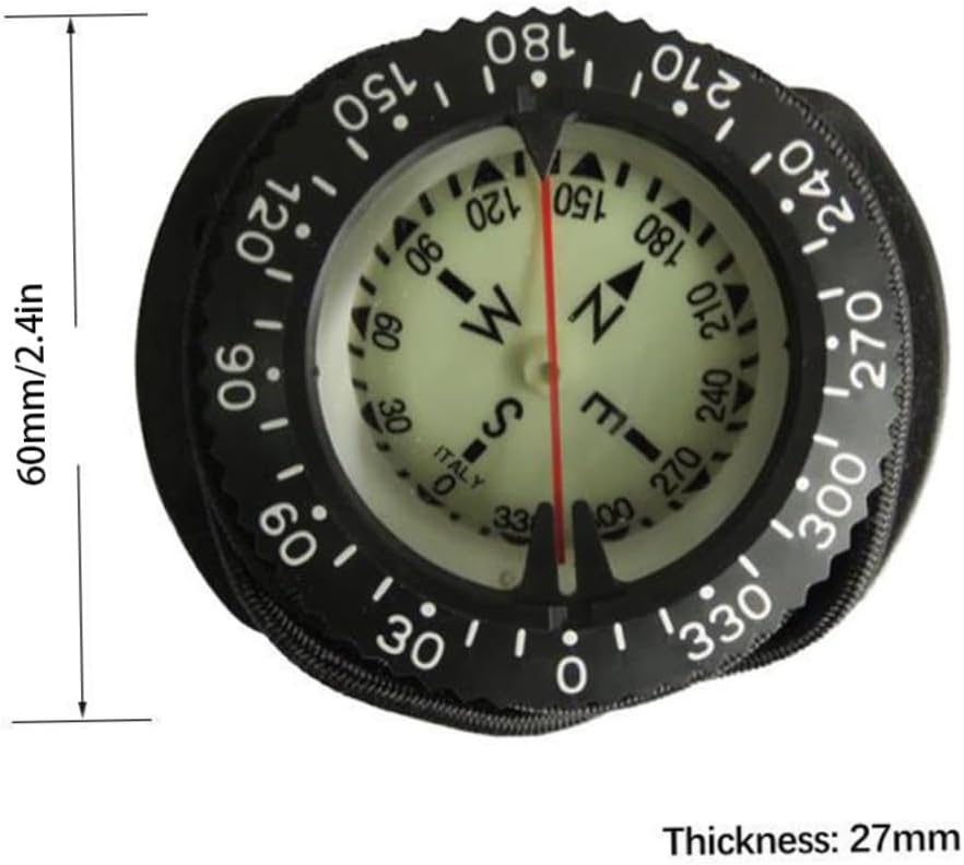 Dive Compass Wrist Compass Waterproof Compass Underwater Navigation Compass with Bungee.