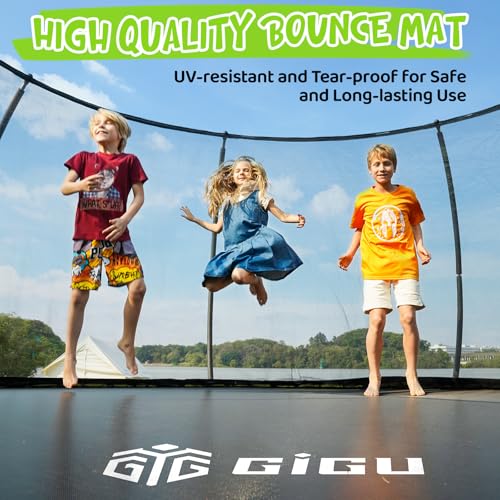 Image of Gigu 10FT 12FT 14FT 15FT 16FT Recreational Trampolines with Enclosure Net and Ladder and Anti-Rust Coating, ASTM Approved Trampoline Outdoor for Kids and Adults Outdoor Yard Trampolines