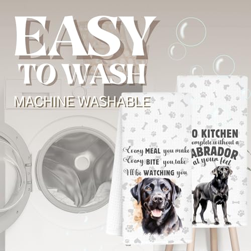 INNObeta Black Labrador Gifts Kitchen Towel 2 Pack, 16x24 in Microfiber Dish Tea Towel for Christmas - Image 5
