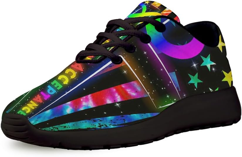 Autism Acceptance Tie Dye Shoes for Women Men Trail Running Casual Fashion Sneakers Slip-on Tennis Shoes