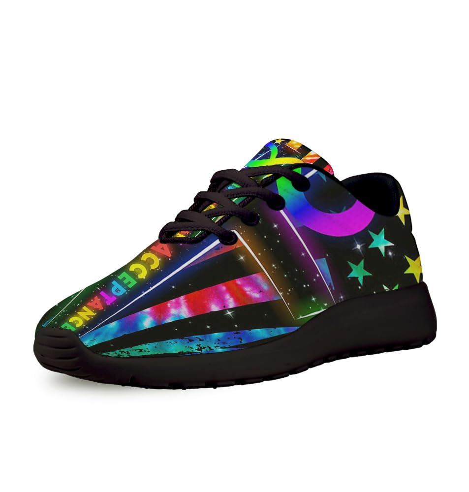 Autism Acceptance Tie Dye Shoes for Women Men Trail Running Casual Fashion Sneakers Slip-on Tennis Shoes