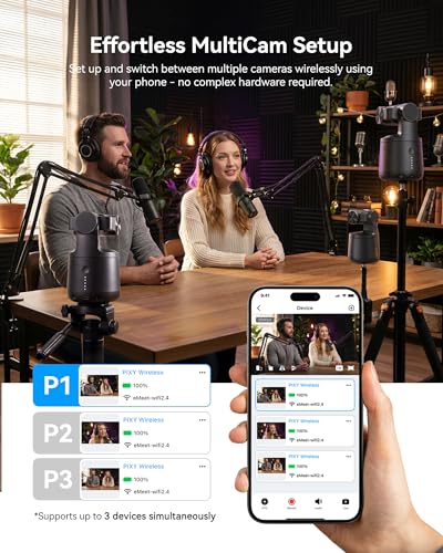 Image of EMEET PIXY Wireless 4K Dual-Lens AI Tracking PTZ Streaming Camera with 1 /2.55 inch Sensor, Gesture Control, Multi-Camera Live & Built-in 48kHz Mic, HDR, Live Streaming for YouTube, Facebook, Twitch