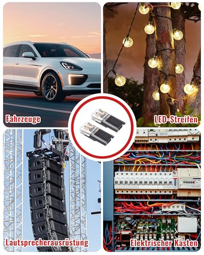 Auto Kabelverbinder Wasserdicht 2 Polig 20 Stück,2V Stecker 2-pin, Schnelle Kabelsteckverbindungen 12V für 18-22 AWG Kabel Crimp, Kabelsteckverbinder, Auto Stecker Steckverbindung Steckbarer Kabelansc