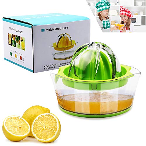 Vanleonet Lemon Squeezer Citrus Juicer with Strainer,Hand Juicer Citrus Lemon Orange juicer Fruit Juicer Lime Press Manual Juicer Squeezer with Built-in Measuring Cup,Green