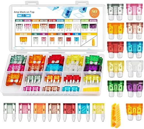 Chanzon 18 Values Standard & Mini Car Blade Fuse Assotrment Kit (ATC ATO ATM APM) 2A 3A 5A 7.5A 10A 15A 20A 25A 30A 35A 40A for Car Truck RV Automotive Motor Boat 32V 12V Fuse Assorted…