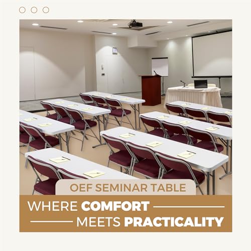 OEF Furnishings 5 Foot Heavy Duty Seminar Folding Table, 18" x 60", Light Grey - Thumbnail 4