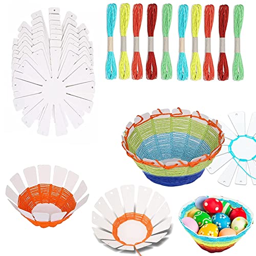 Akoemxeeo Osterkörbchen Basteln Set, Ostern Deko Korbflechten Osternester zum Befüllen, Frühlingsdeko Ostern Basteln, DIY Ostern Geschenk für Kinder, Kreativen und Bastelfans Cover