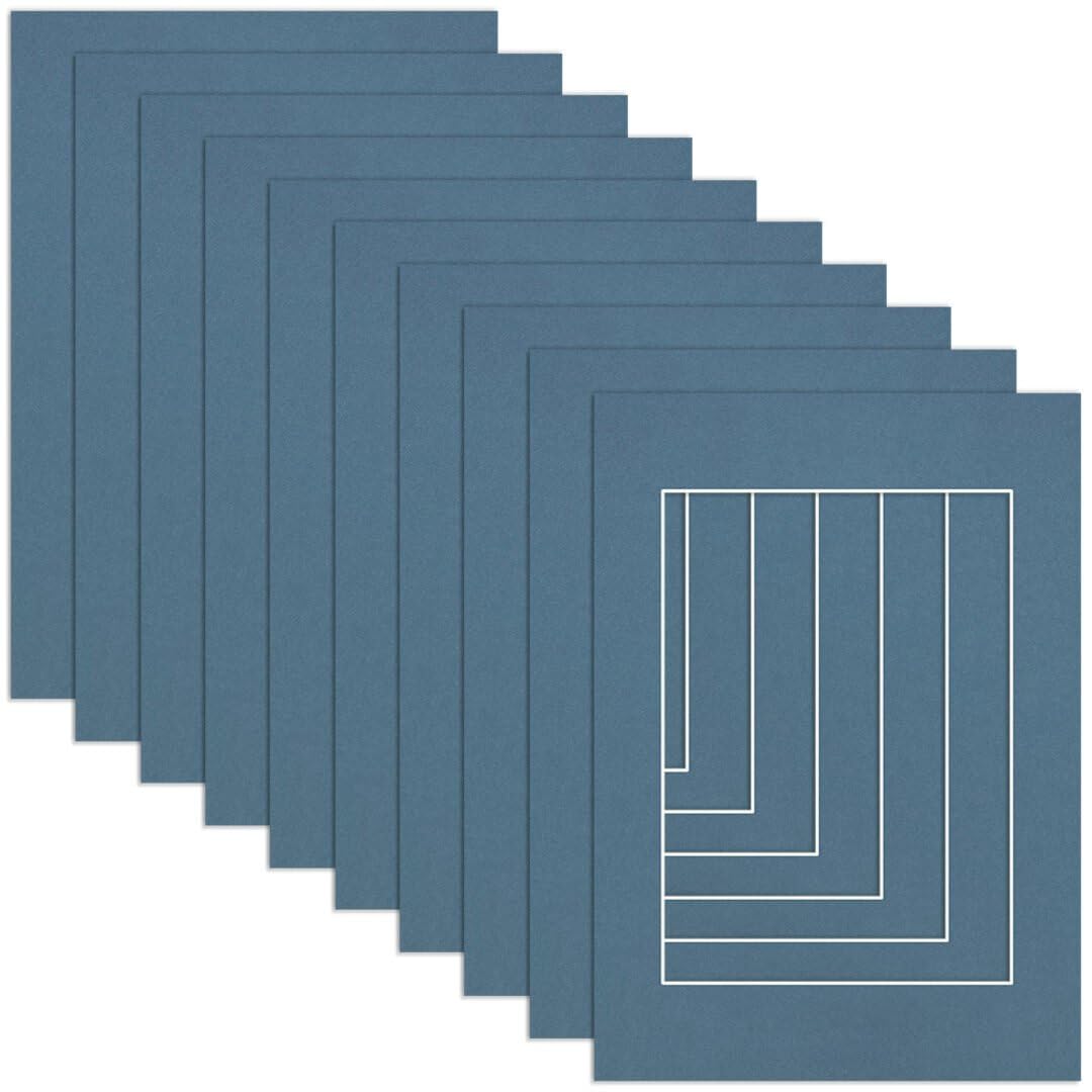 Procut Global A6 Pompadour Picture Mounts to Fit A7 Aperture - Precision Cut Cardboard Photo Mount - Ideal for Frames, Prints, Artwork & Certificates - Sizes & Colours Available - 10 Pack