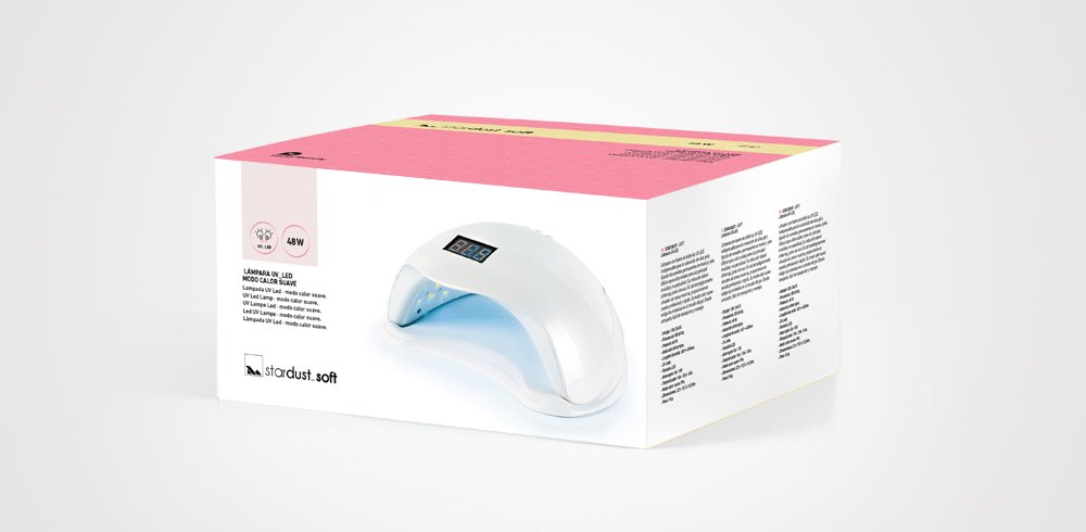 PERFECT BEAUTY Lámpara de uñas Star Dust Soft LED UV Profesional - Manicura, Color Blanco