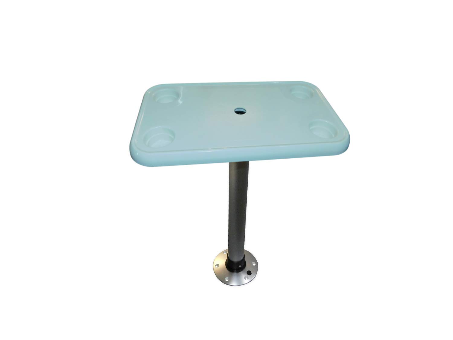 Saarwebstore Zestaw stołów z tworzywa sztucznego, z aluminiową nogą i nóżką, różne rozmiary i kształty, stół kempingowy, do kampera, rozmiar okrągły, Ø 610 mm