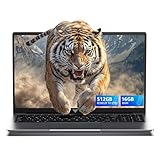 KAIGERR - computadora portátil para juegos 2025 con procesador Intel Quad-Core (hasta 3,6 GHz), 16 GB DDR4 512 GB SSD, portátil Windows 11, IPS 1080P, carcasa de metal, USB 3.2, batería de larga