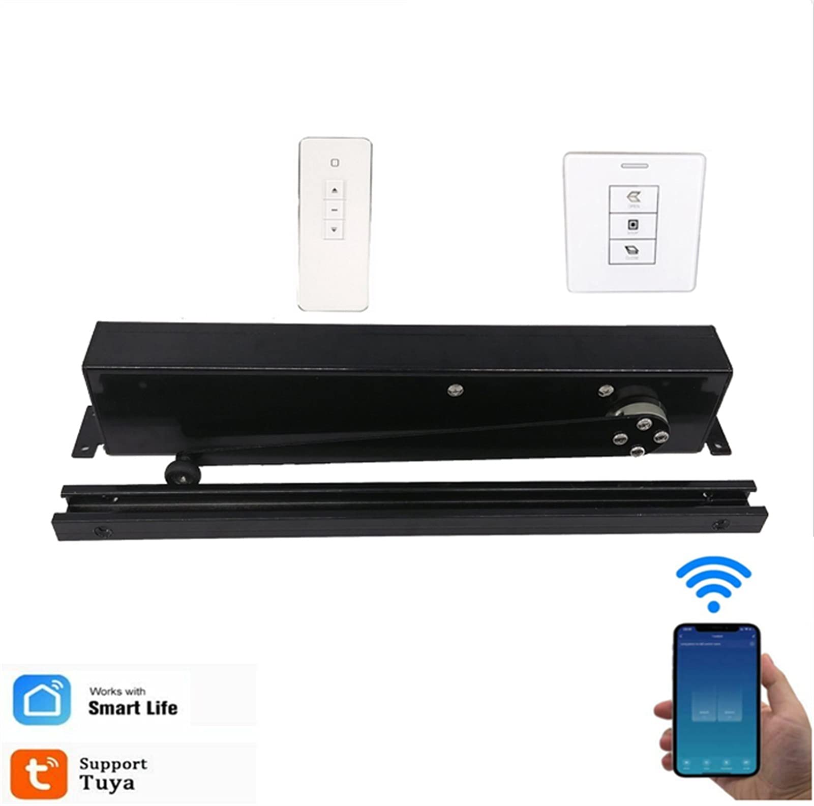 Cierrapuertas Automático, Smart Home Office Electriador automático de abridor obturador con bisagras cerrada 2 4VDC(Kit 0 only opener)