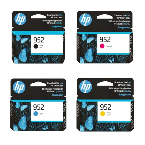 Image of HP 952 Black, 952 Cyan, 952 Yellow, and 952 Magenta Ink Cartridge 4 Pack Bundle| Works OfficeJet 8702, OfficeJet Pro 7720, 7740, 8210, 8710, 8720, 8730, 8740 Series