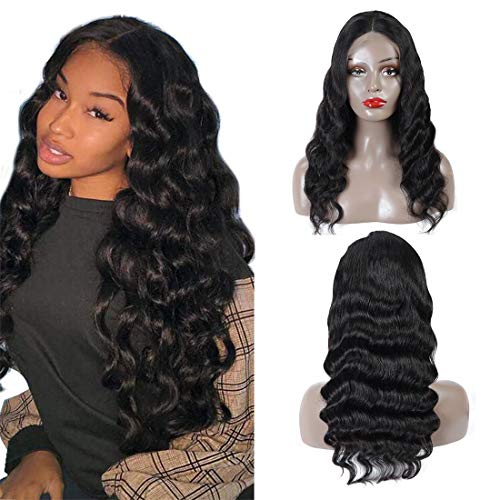 Sweetie Hair 13x4 Lace Front Human Hair Wigs Pre Plucked with Baby Hair (18 Inches) Body Wave Lace Front Wigs For Women Middle Part Natural Color 150% Density