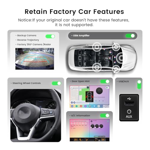 Image of 10.2'' Car Stereo for Nissan Rogue X-Trail Qashqai 2014-2020 with Carplay & Android Auto, QLED Touchscreen, 8GB+256GB, 4G LTE /5G WiFi, Plug and Play Rdio, SWC, Rear View