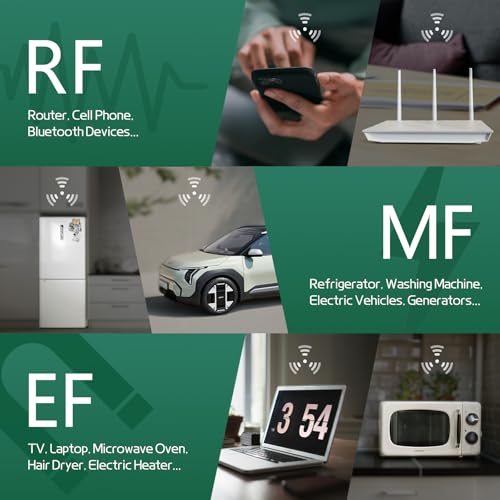 Image of ZEMIRO CHARGE EMF Meter Rechargeable Digital Electromagnetic Field Radiation Detector, 3-in-1 Handheld LCD EMF Detector for EF, RF, and MF, Ideal for Home, Office, Outdoor Use, and Ghost Hunting
