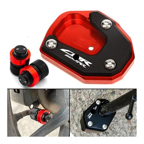 Plaque support d'extension béquille CBR600RR 2013-2015 avec bouchons de valve CNC