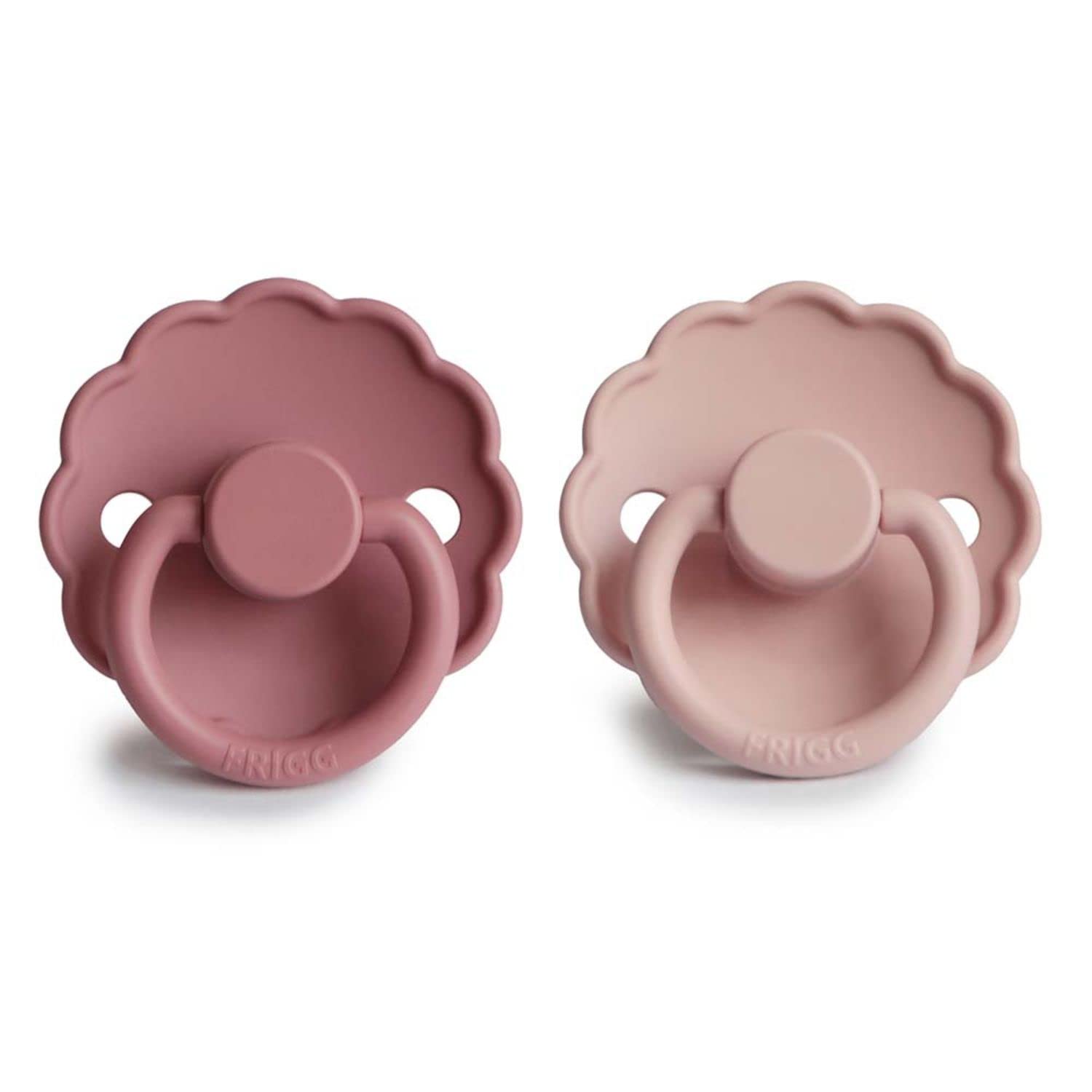 FRIGG Daisy Lot de 2 sucettes | Sucette en silicone | Sans BPA | Fabriqué au Danemark | Tétine Cerise Symétrique | (Blush/Dusty Rose, Taille 2 (6-18 Mois)) - 2