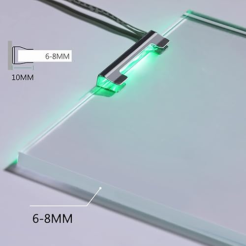 Miniatura 6 de AIBOO Kit de luces nocturnas LED debajo del gabinete para iluminación lateral trasera de estante de borde de vidrio con cable flexible y clip con