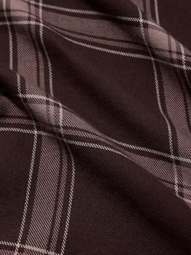 Image of The Souled Store Brown Men and Boys Long Sleeves Collared Neck Button Front Plaid Regular Fit Cotton Utility Shirts