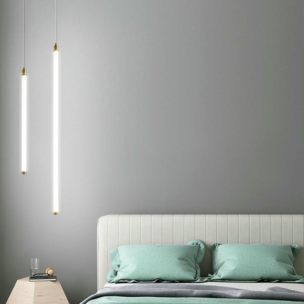 Lights Modern Light Fixture Kitchen Island Long Strip Led Linear Bard Small Chandelier(Warm Light)/White Light/H:80Cm