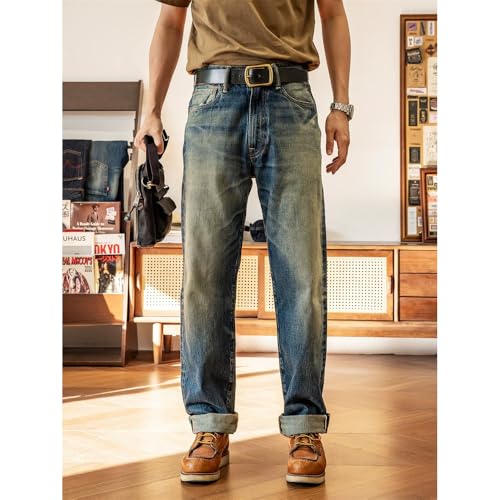 Red Tornado Dark Wash American Retro Selvedge Denim Jeans2