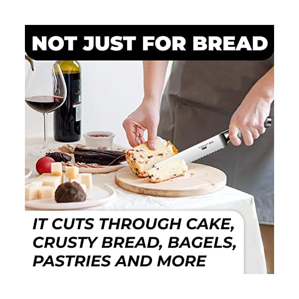 Orblue Serrated Bread Knife with Upgraded Stainless Steel Razor Sharp