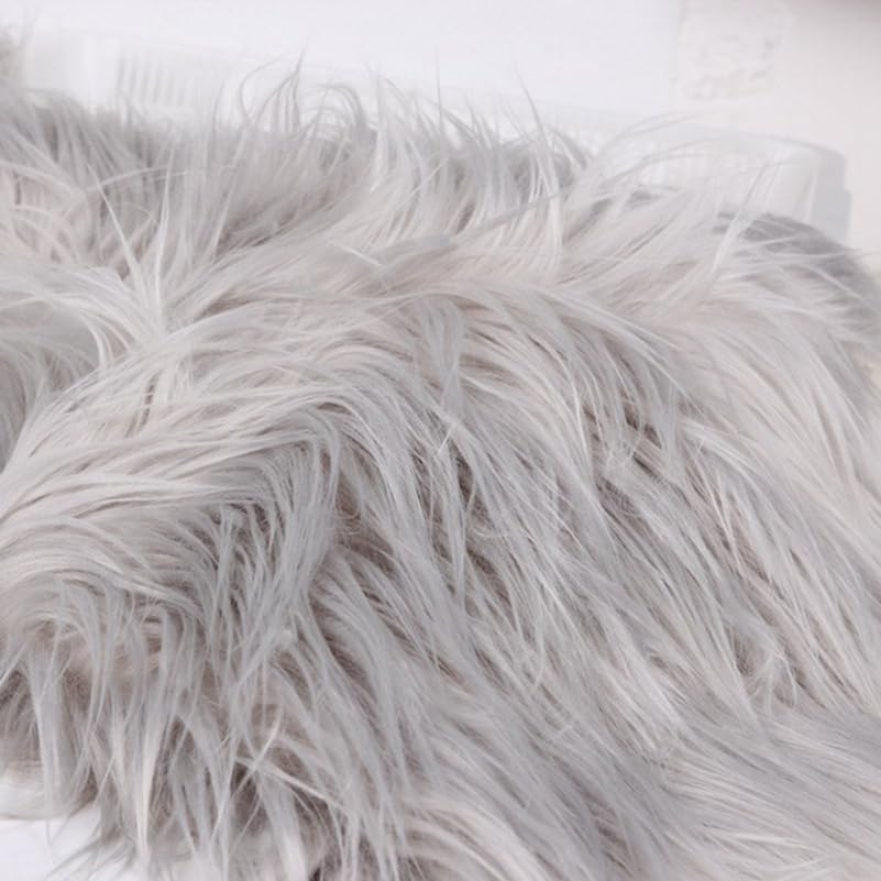 Miniatura 4 de Accesorios de fotografía para bebé, manta de piel sintética gris claro, tapete para fotos de recién nacido, suave y cómodo, para sesión de fotos,