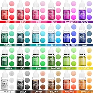 Soap Dye - 24 Color Food Grade Skin Safe Coloring for Bath Bomb and DIY Making Supplies - Liquid Concentrated Colorant Kit for Handmade Soaps and Crafts