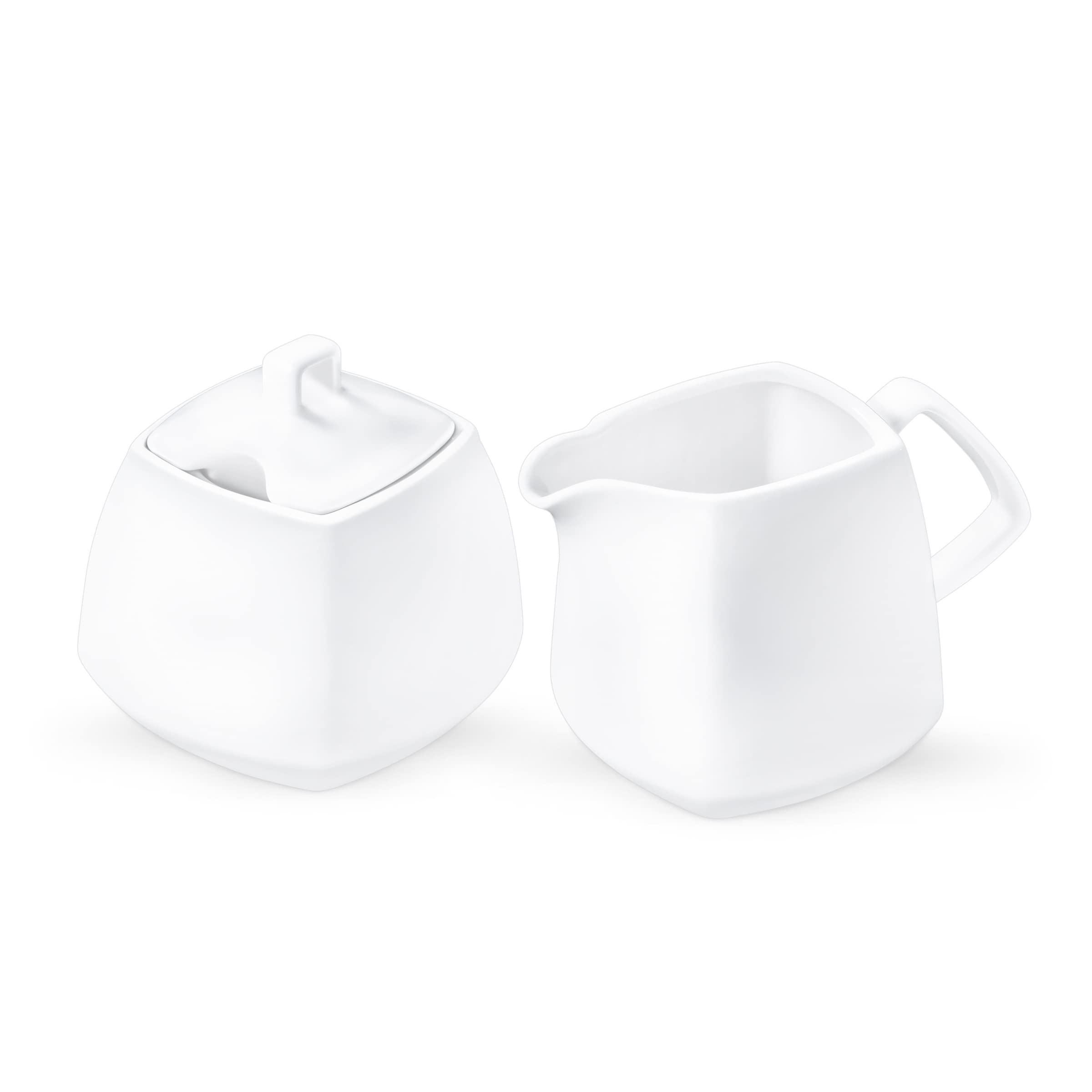 Wilmax | Jarra de leche y azucarero OLIVIA | Intemporal | Elegante | Color universal | Resistente a los arañazos | Porcelana | Ergonómico | Lavable a máquina